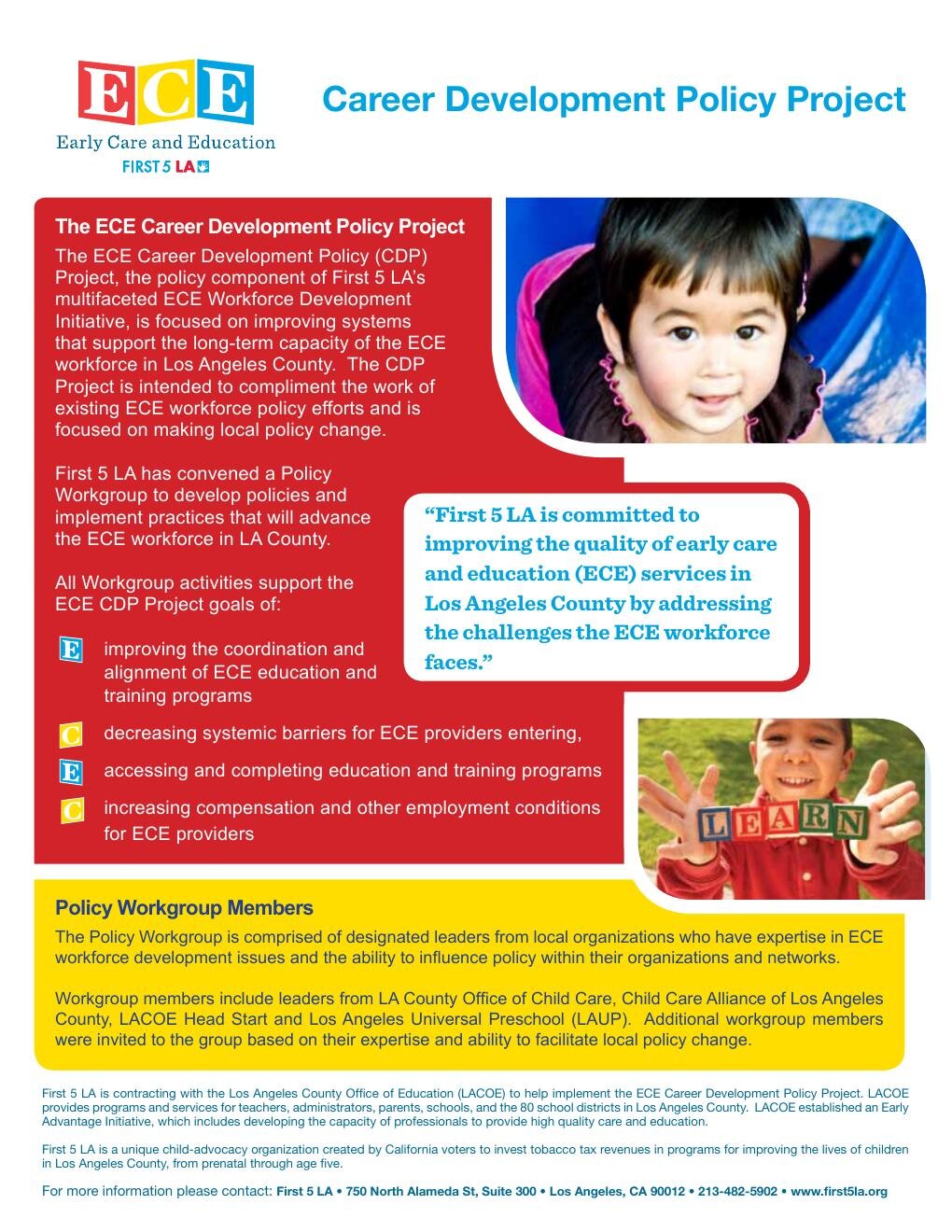 ECE Career Development Policy Project fact sheet