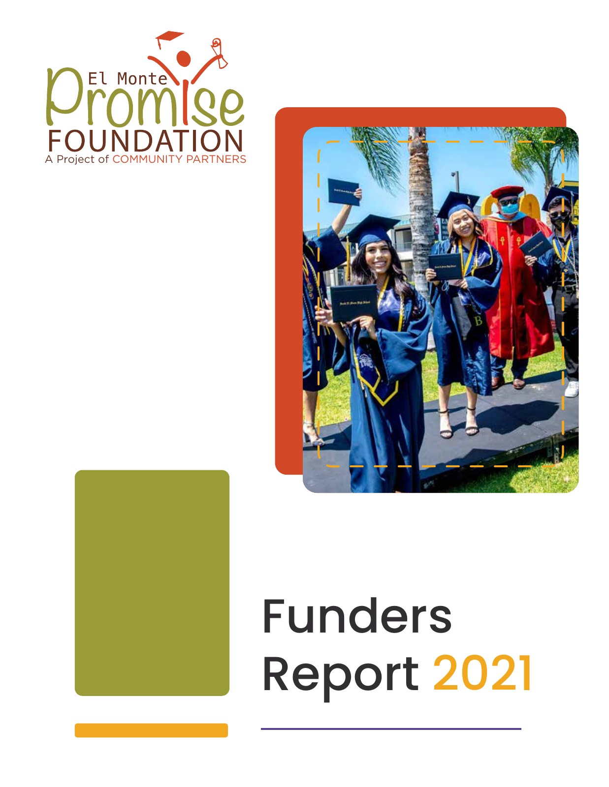 El Monte Promise Foundation visual identity on the 2021 Funders Report cover