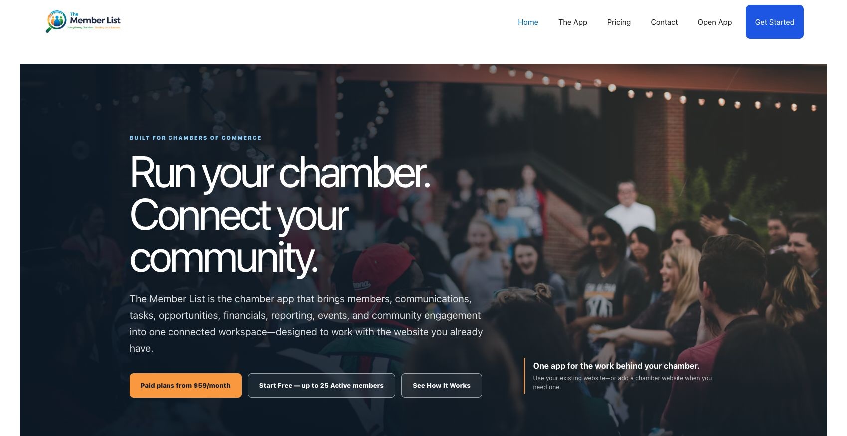 The Member List website — Run your chamber. Connect your community.